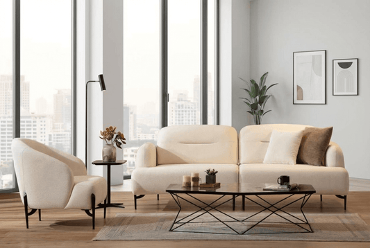 Ellas Mekanizmalı Koltuk Takımı Krem (3+1)