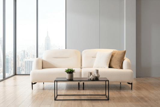 Ellas Mekanizmalı Üçlü Koltuk krem