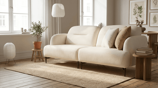 Ellas Mekanizmalı Üçlü Koltuk krem