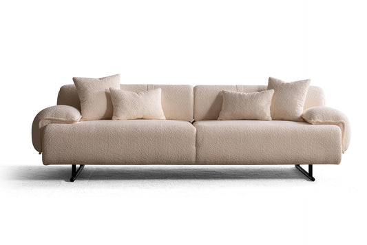 Rüzgar Sırt Mekanizmalı Üçlü Koltuk Krem