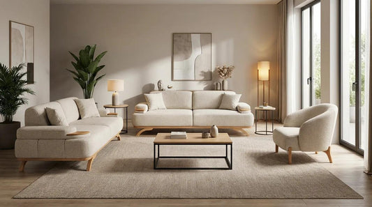 Strada Mekanizmalı Koltuk Takımı Krem (3+1)